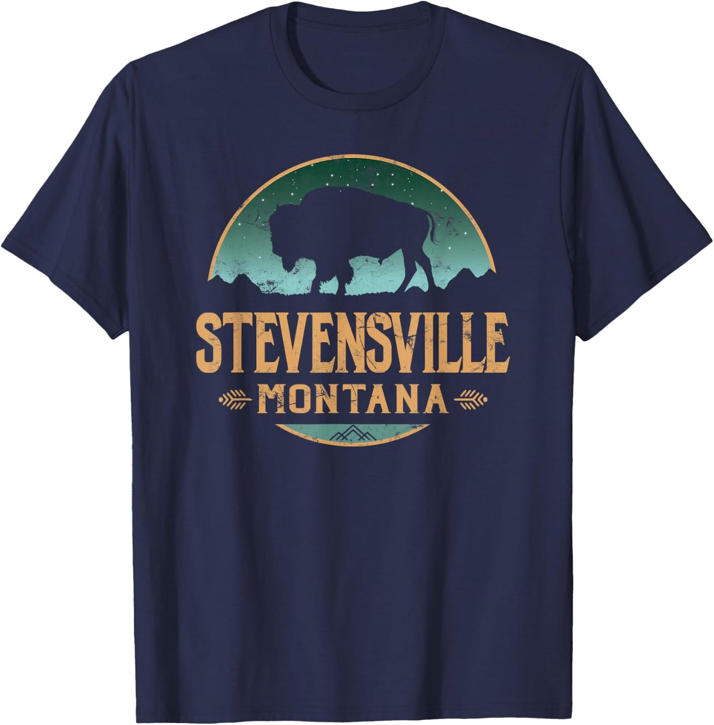 Stevensville Montana MT Buffalo Bison T-Shirt - T-Shirt | Navy