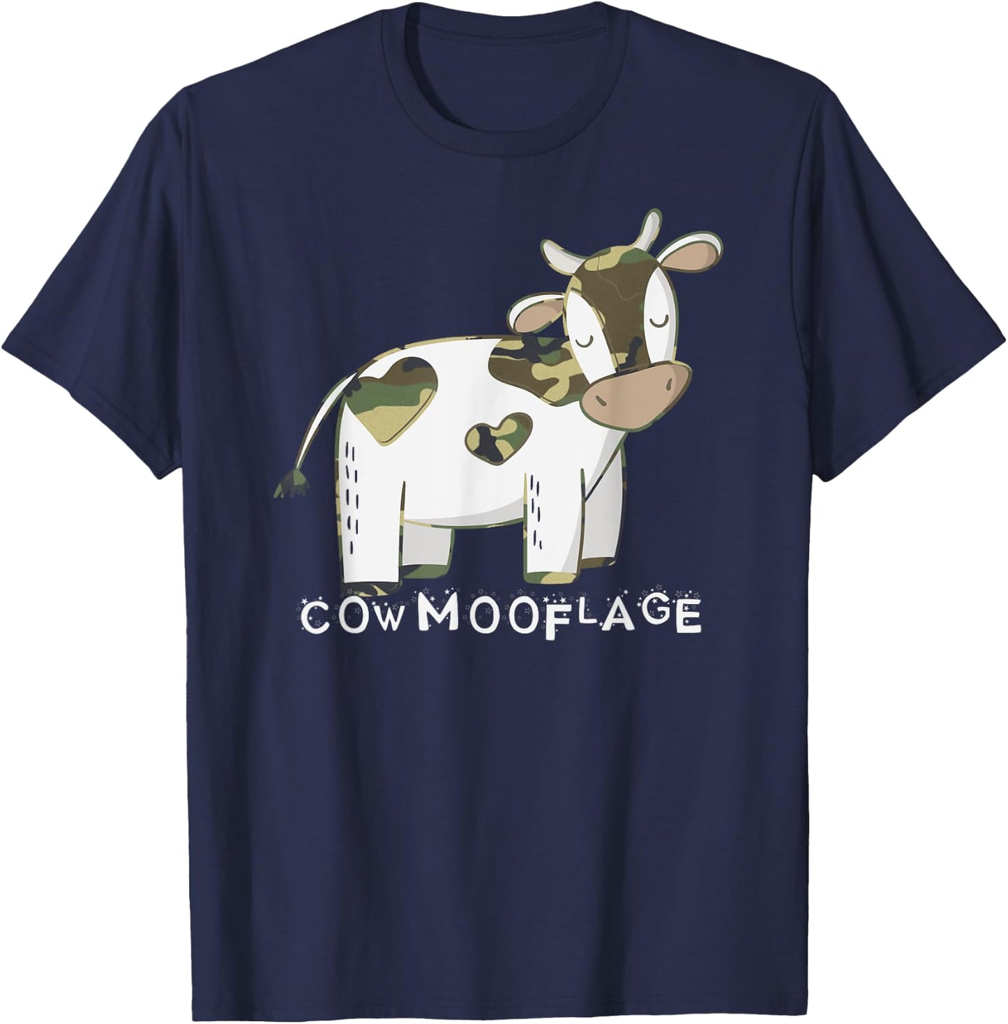Camouflage pun - Camo Funny Cow T-Shirt - T-Shirt | Navy