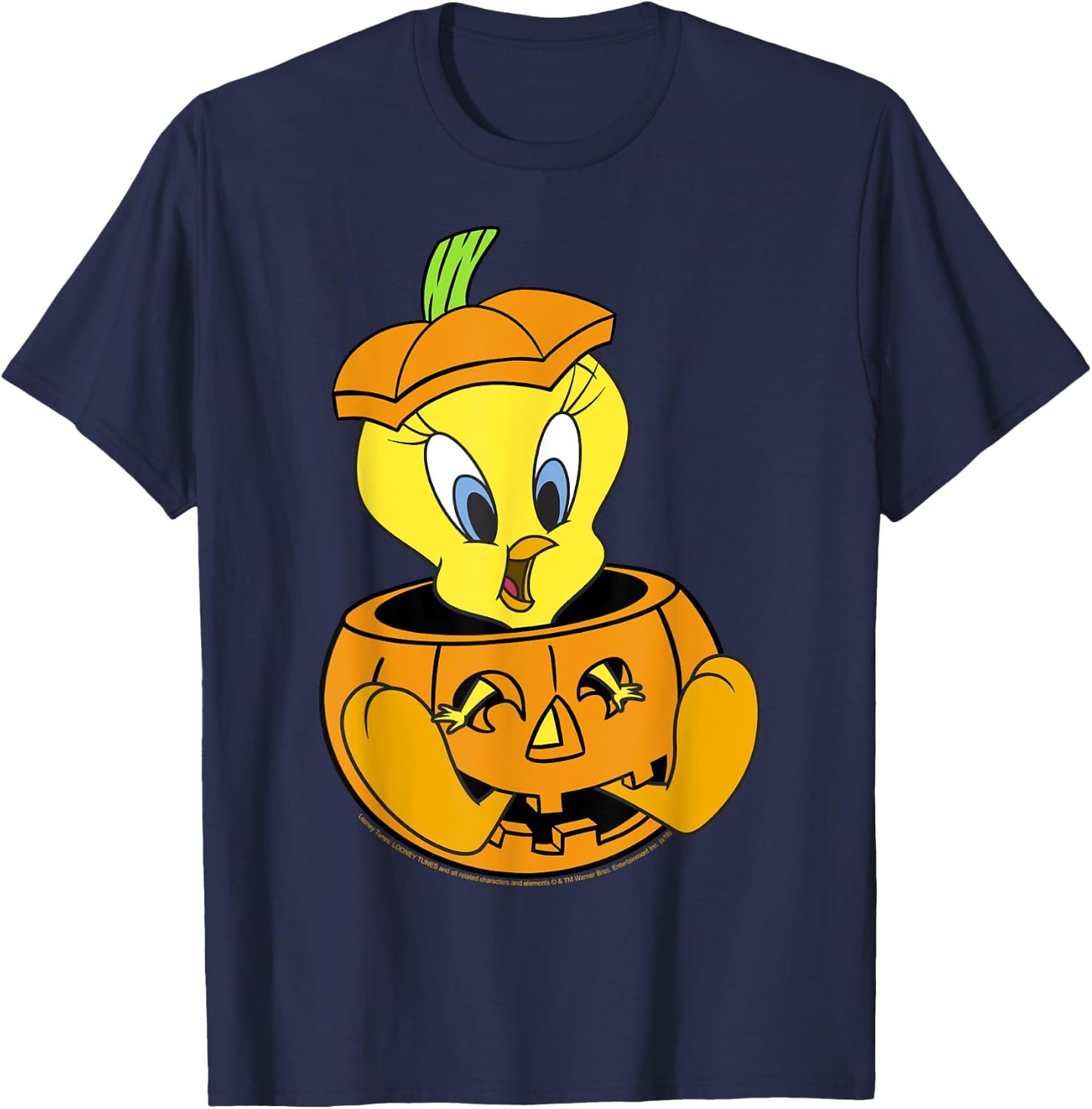 Looney Tunes Halloween Tweety Bird Pumpkin T-Shirt - T-Shirt | Navy