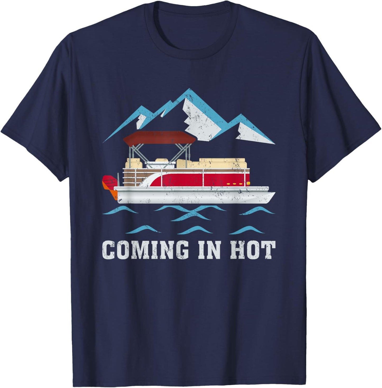 Summer Vacation Pontoon Coming In Hot Women T-Shirt - T-Shirt | Navy