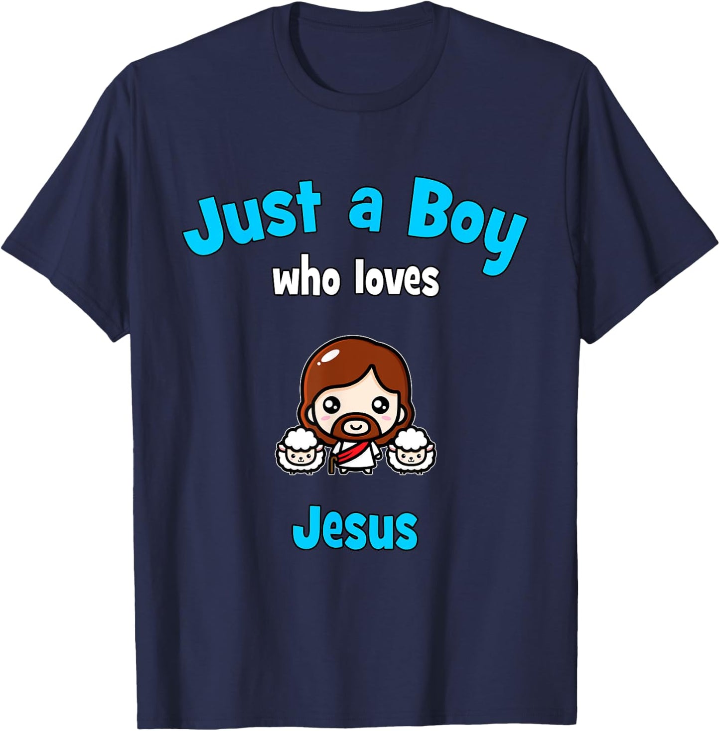 Jesus Shirt for Boys | Kids Jesus T-Shirt - T-Shirt | Navy