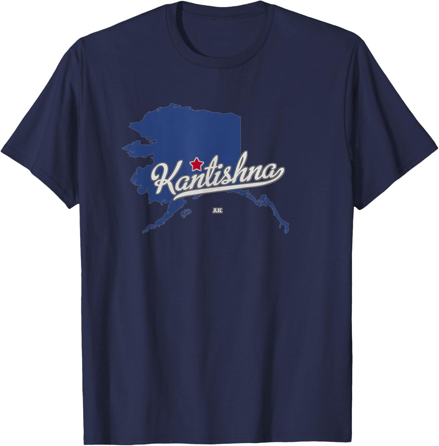 Kantishna Alaska AK Map T-Shirt - T-Shirt | Navy