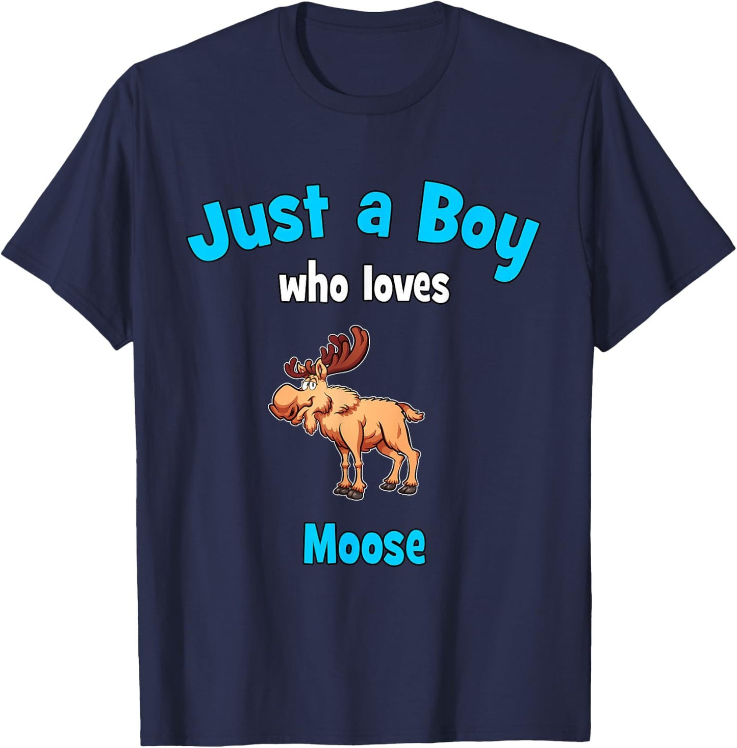 Moose Shirt for Boys | Children's Elk T-Shirt - T-Shirt | Navy