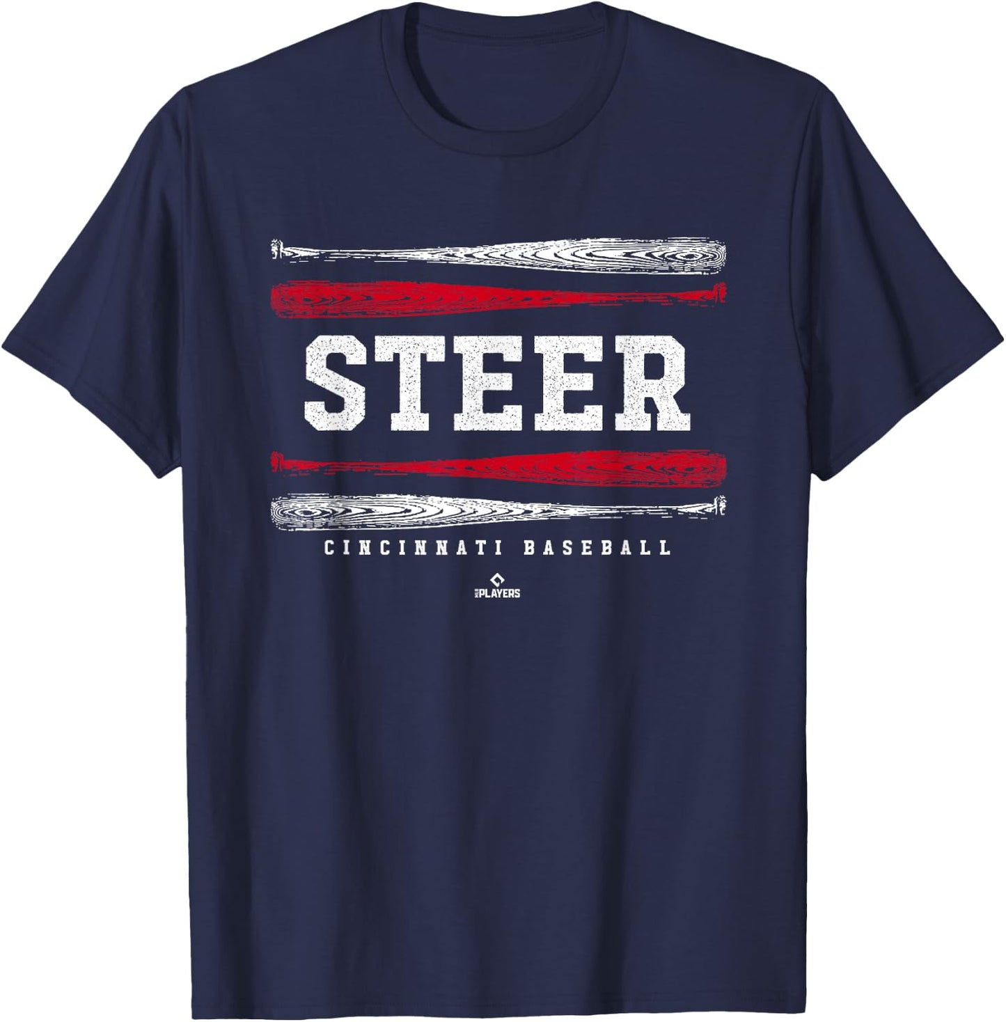 Vintage Baseball Bat Gameday Spencer Steer Cincinnati MLBPA T-Shirt - T-Shirt | Navy