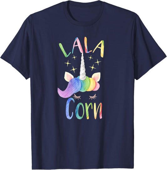 Lala Corn Funny Lala Grandma Unicorn Lover T-Shirt - T-Shirt | Navy