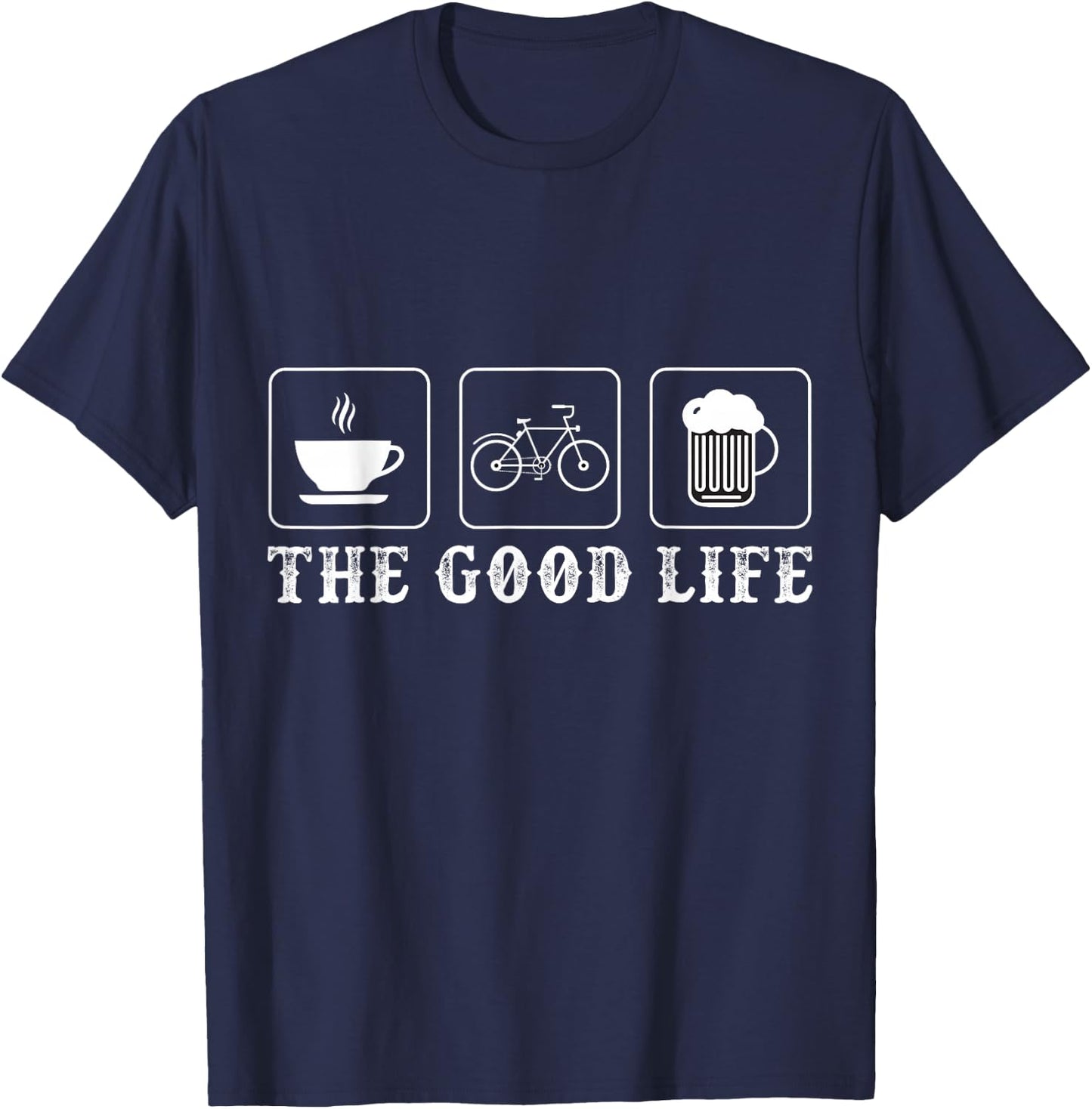 Funny Bicycle Beer Good Life Cycling T-Shirt - T-Shirt | Navy