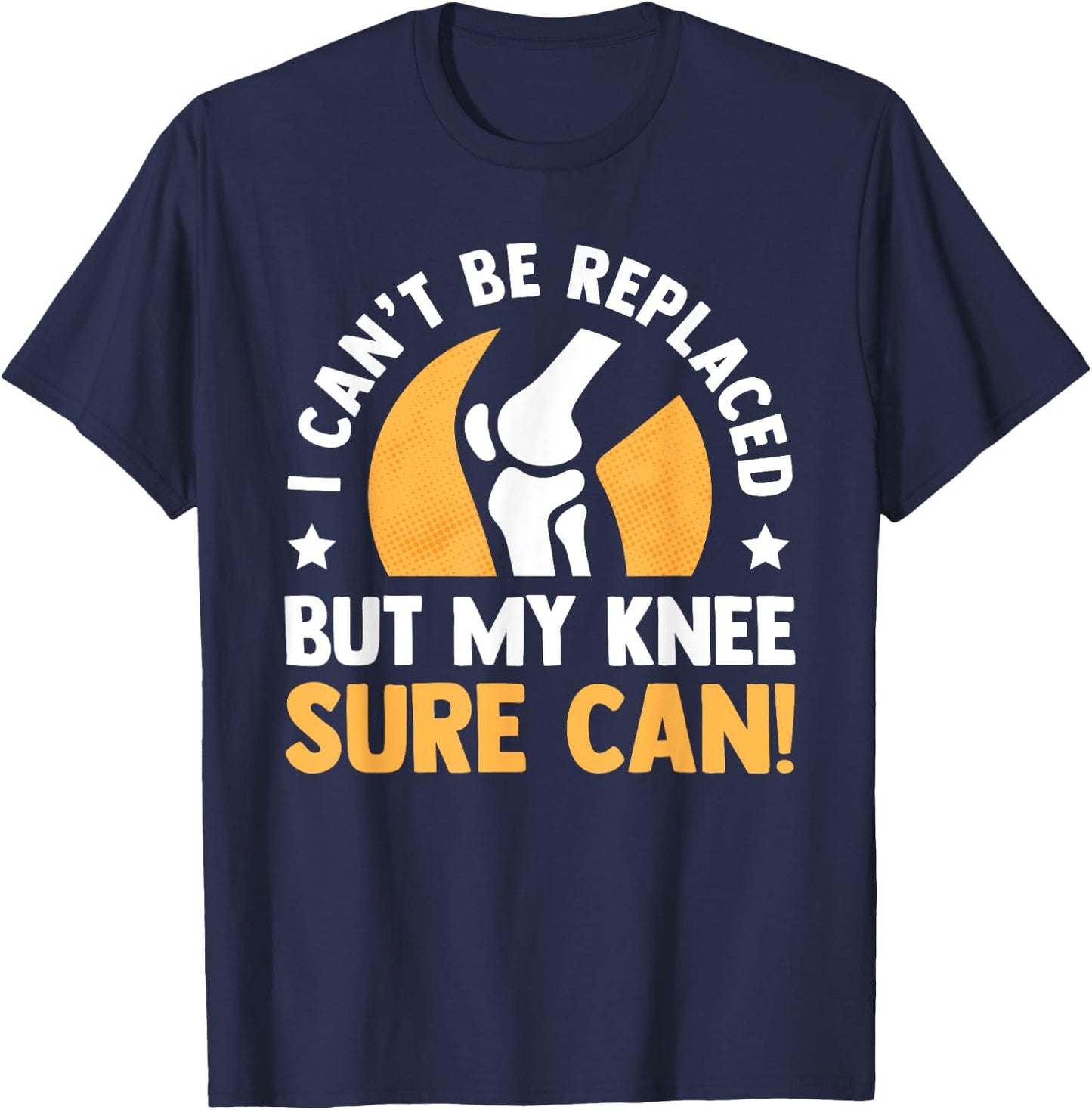 Funny Knee Replacement Bionic Surgery ACL Get Well Soon Gift T-Shirt - T-Shirt | Navy