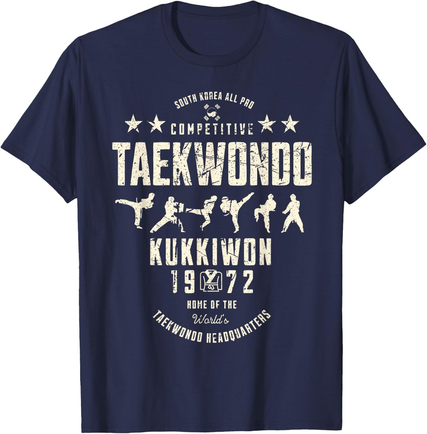 South Korea Competitive Taekwondo Kukkiwon 1972 Vintage T-Shirt - T-Shirt | Navy