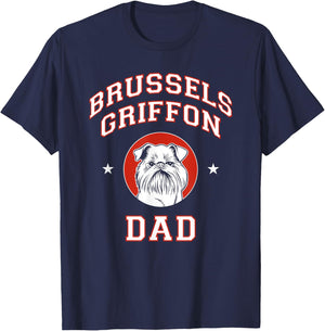 Brussels Griffon Dad Dog Father Men Women Kids T-Shirt - T-Shirt | Navy