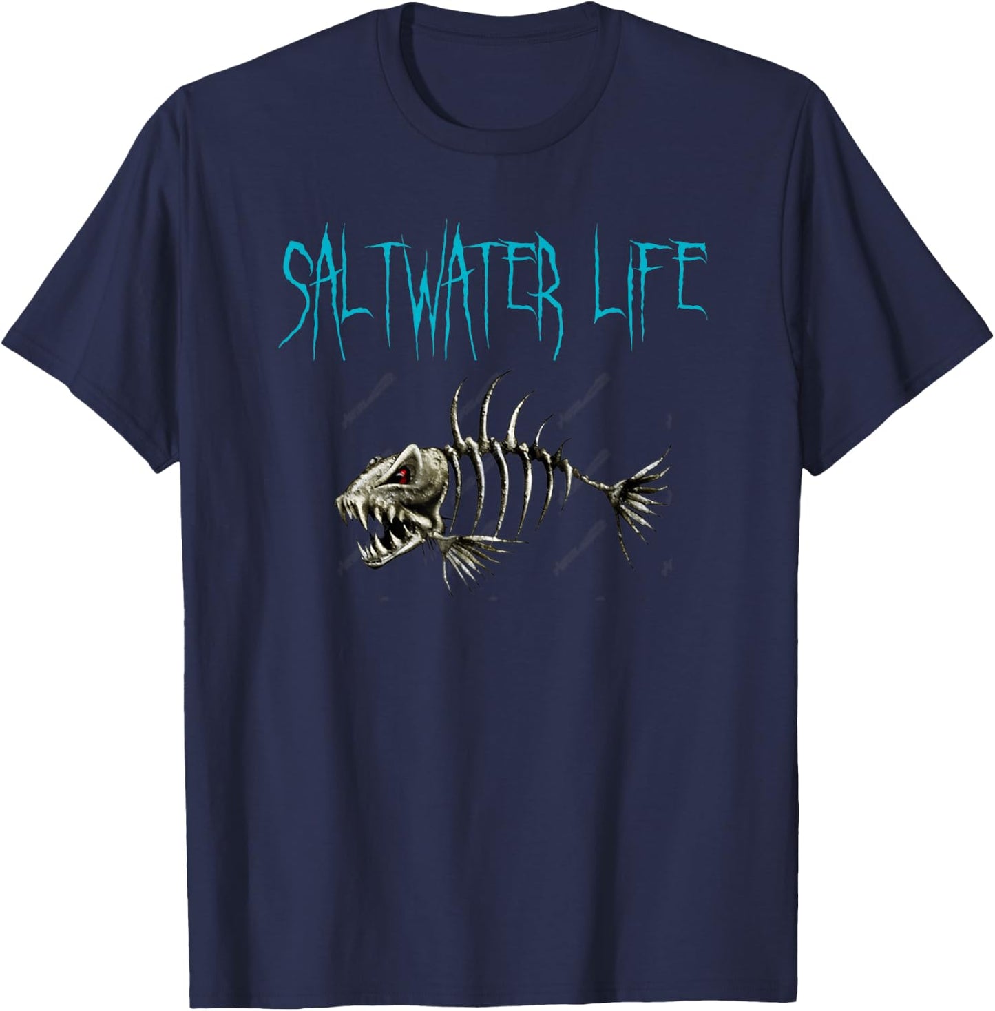 Saltwater Life Fishing Shirt Gift T-Shirt - T-Shirt | Navy