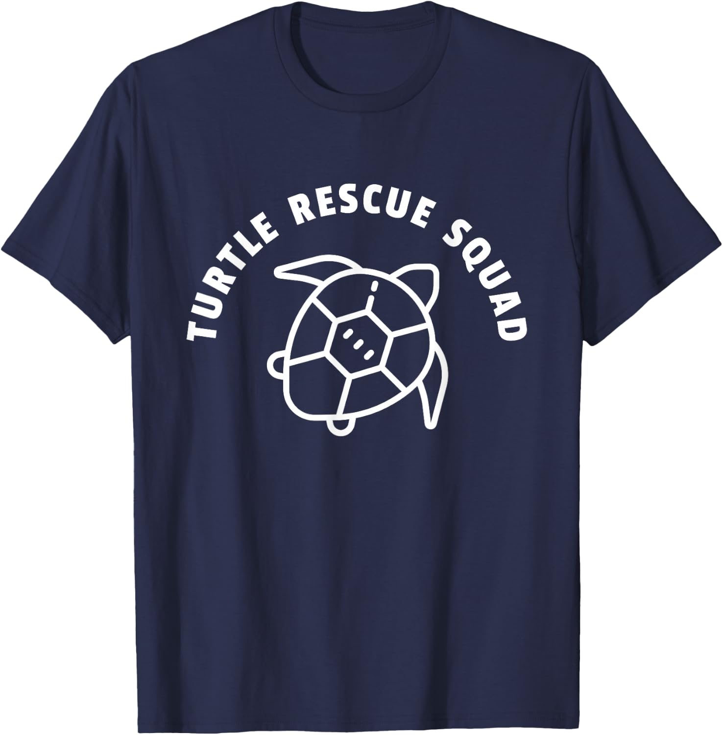 Turtle Rescue Squad Quote - Sea Turtle Graphic T-Shirt - T-Shirt | Navy