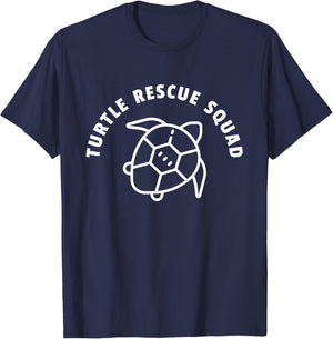 Turtle Rescue Squad Quote - Sea Turtle Graphic T-Shirt - T-Shirt | Navy