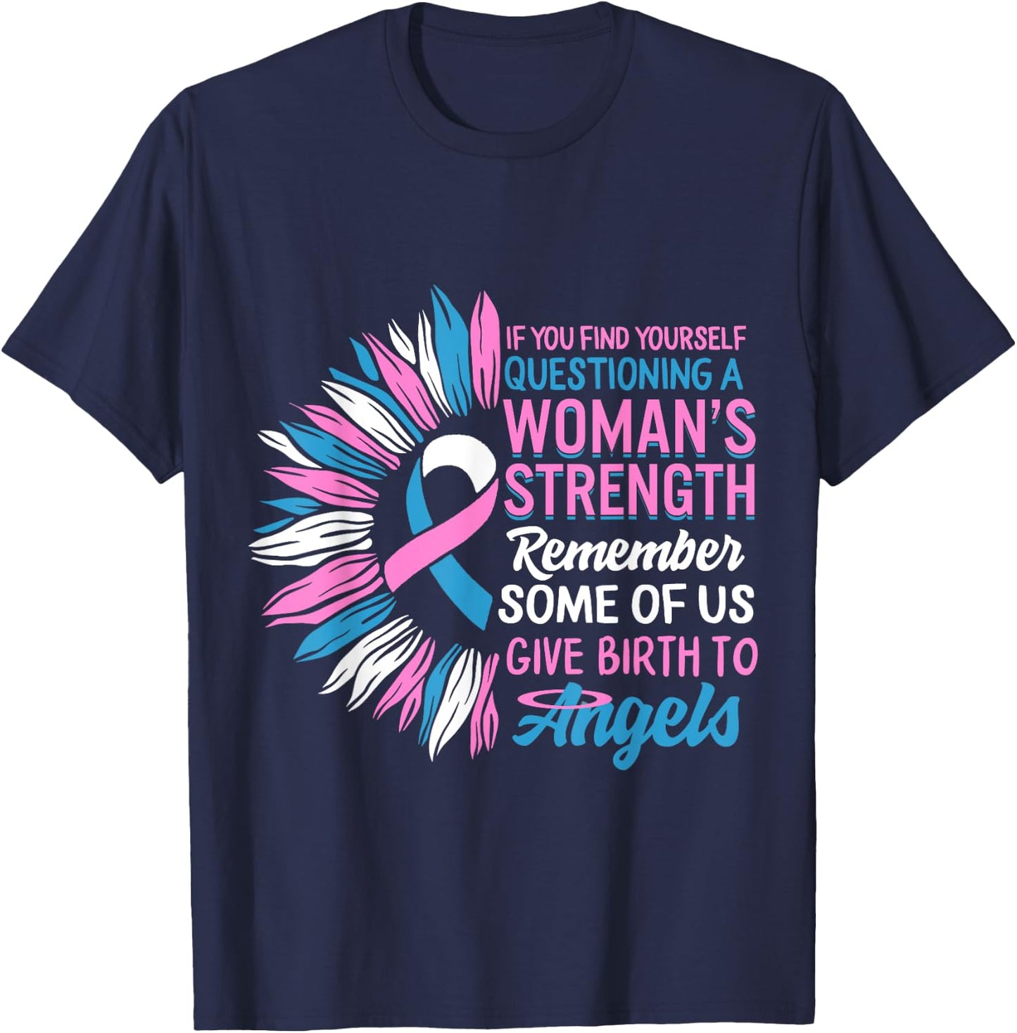 Pregnancy Infant Loss Awareness Strength Mommy of Angel T-Shirt - T-Shirt | Navy