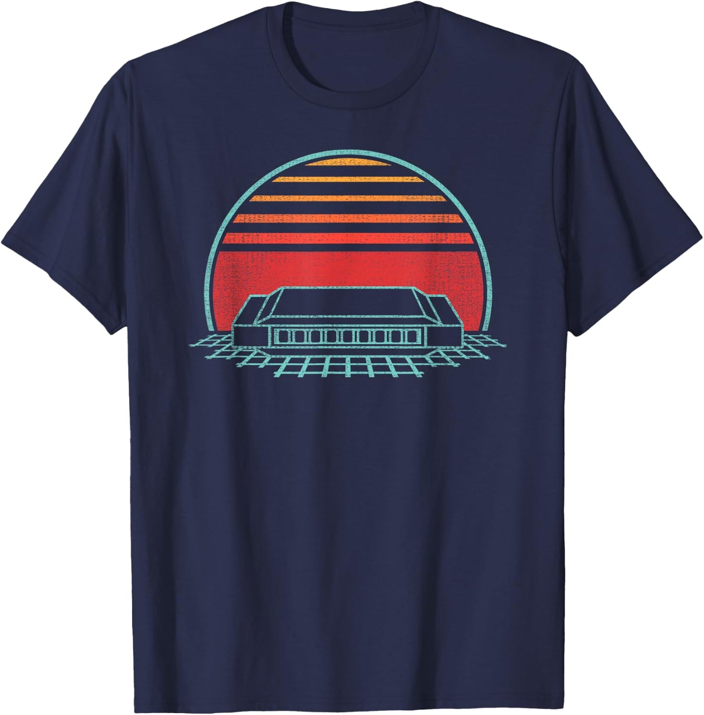 Harmonica Mouth Organ Retro 80s Style T-Shirt - T-Shirt | Navy