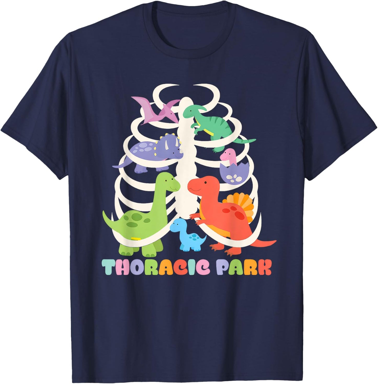 Funny Thoracic Park Dinosaur Nurse Squad Nursing Students T-Shirt - T-Shirt | Navy