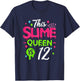This Slime Queen Is 12 Slime Queen For Girls 12 Birthday T-Shirt - T-Shirt | Navy