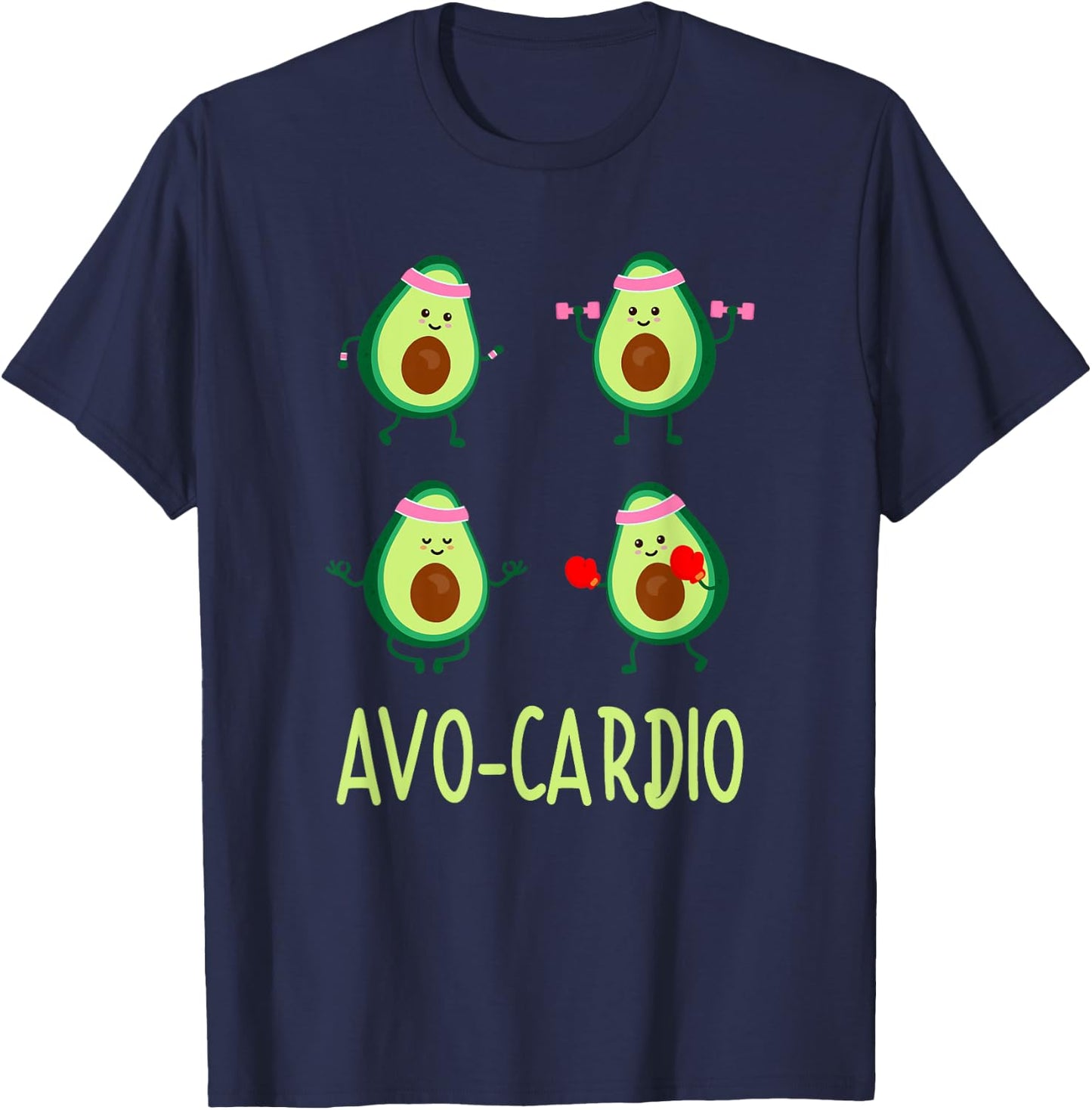 Avo-Cardio Avocardio Time Fitness Avocado Vegan Sport T-Shirt - T-Shirt | Navy