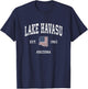 Lake Havasu Arizona AZ Vintage American Flag Sports Design T-Shirt - T-Shirt | Navy