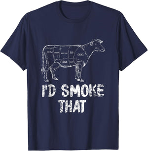Id Smoke That BBQ T-Shirt - T-Shirt | Navy