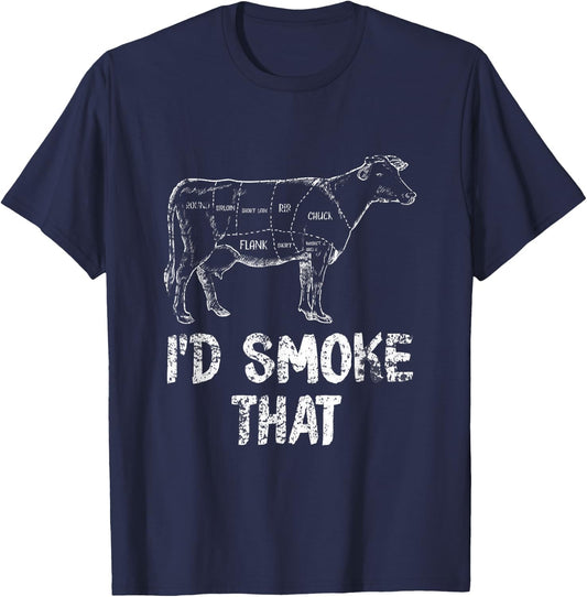 Id Smoke That BBQ T-Shirt - T-Shirt | Navy