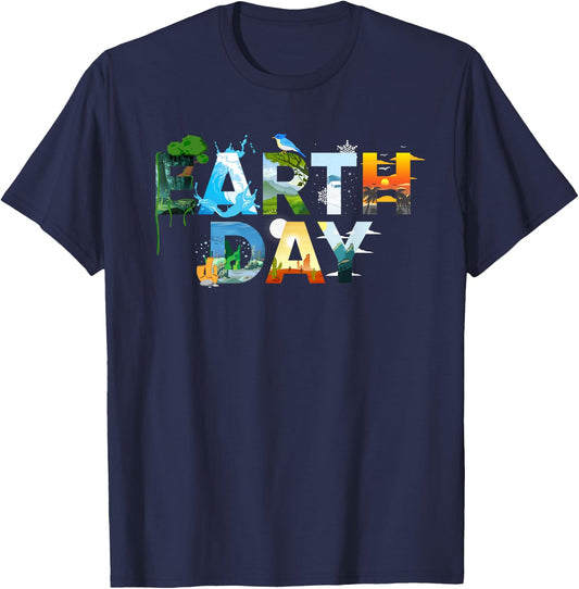 Earth Day Environmental Protection Save Tree & Animals T-Shirt - T-Shirt | Navy