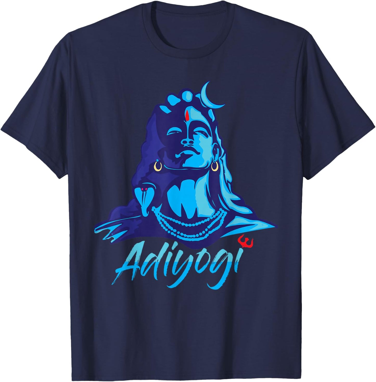 Adiyogi or Adhi Yogi Shiva Mahadev Blue Hindu Maha Shivratri T-Shirt - T-Shirt | Navy