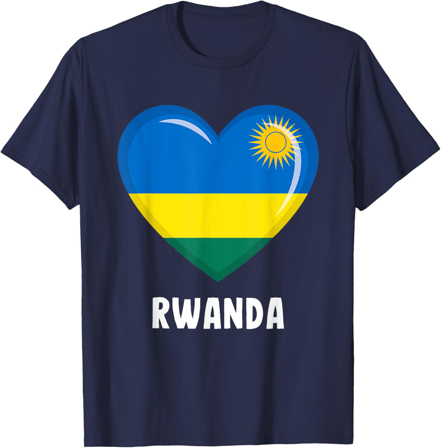Rwanda flag jersey, Rwanda T-Shirt - T-Shirt | Navy