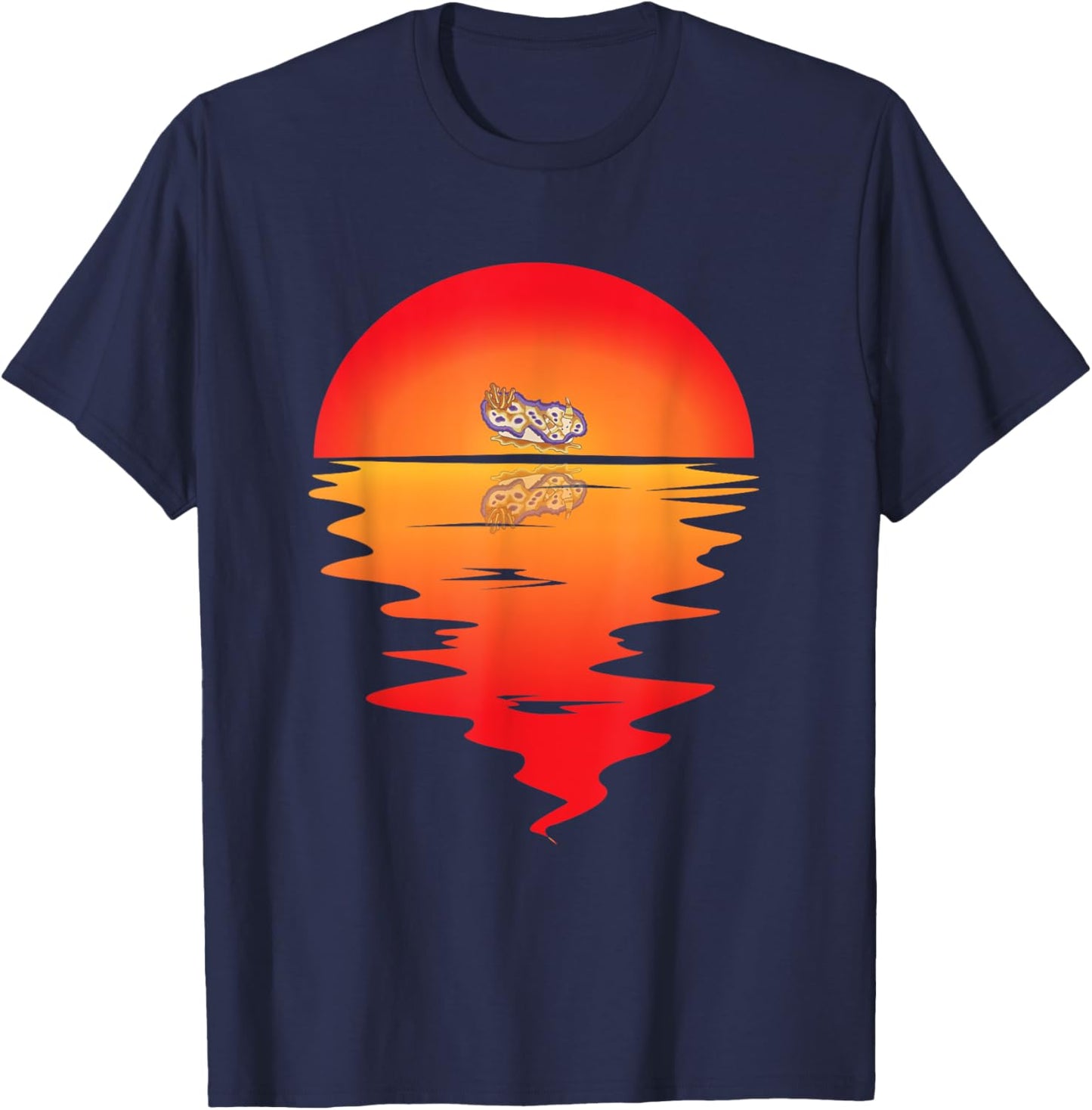 Nudibranch Sunset Mollusk Biologist Sea Slug Aquarist Marine T-Shirt - T-Shirt | Navy
