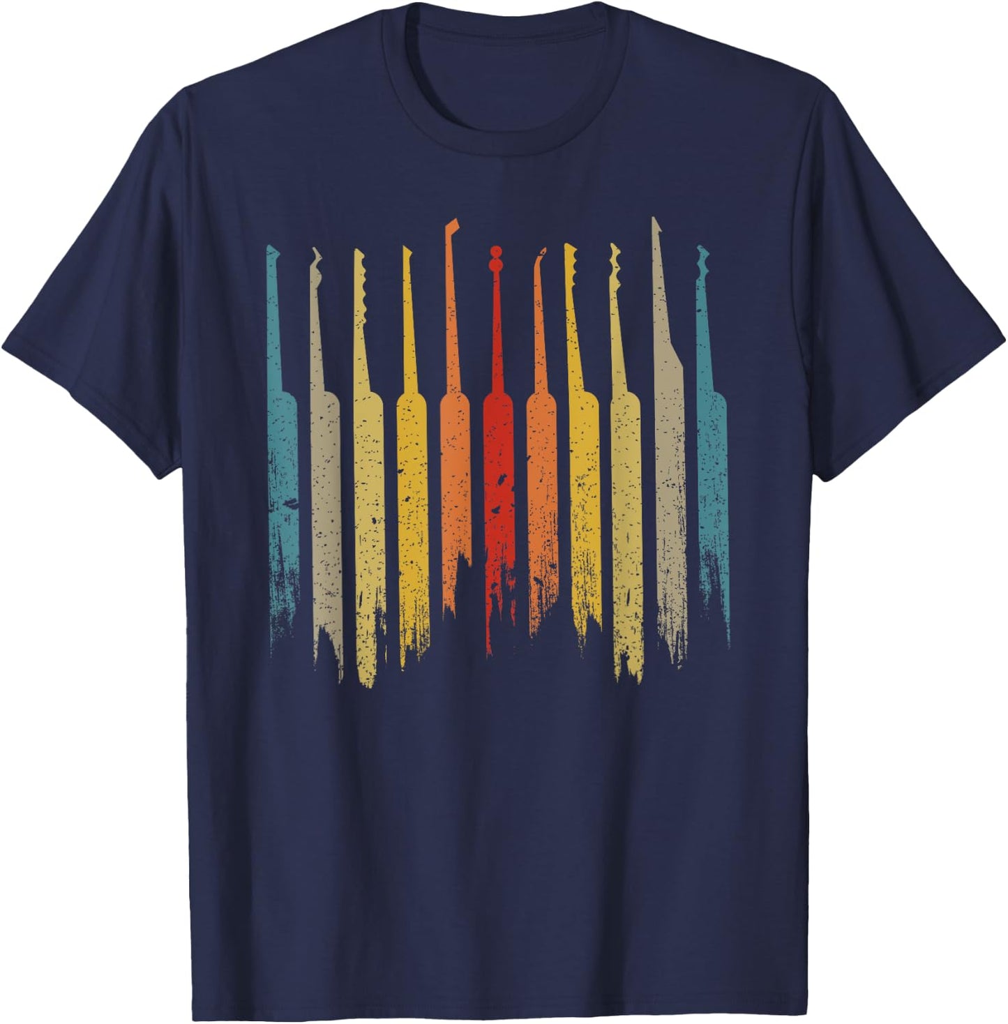 Lock Picks Retro Lock Picking - Lock Picker and Locksmith T-Shirt - T-Shirt | Navy