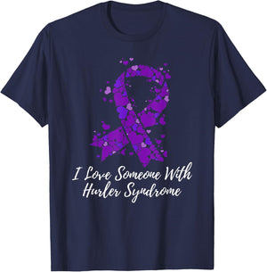 I Love Someone With Hurler Syndrome Awareness T-Shirt - T-Shirt | Navy