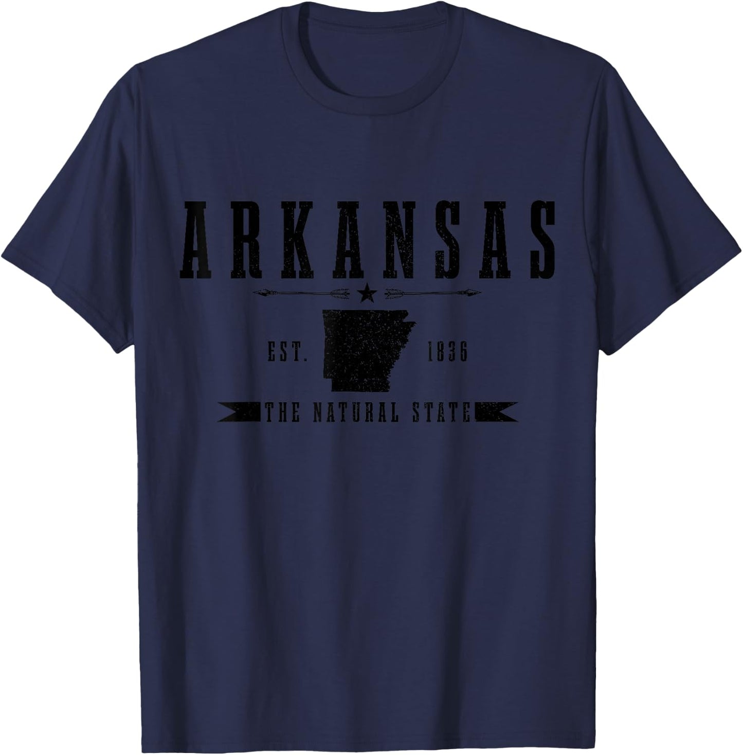 Arkansas Est. 1836 Vintage USA America Souvenir T-Shirt - T-Shirt | Navy