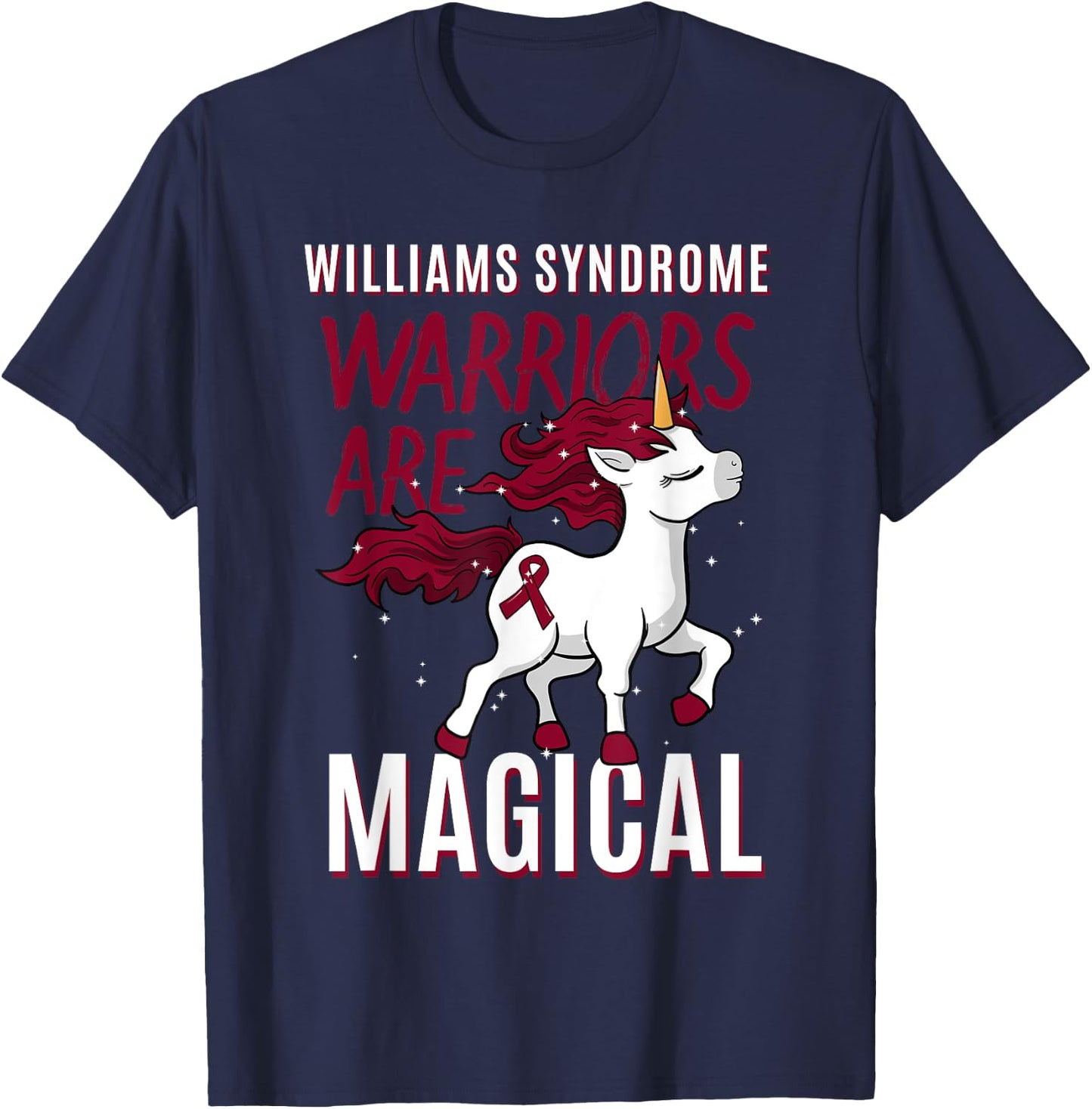 Williams Syndrome Warrior WS Williams–Beuren WBS Unicorn T-Shirt - T-Shirt | Navy