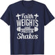 Faith Weights And Protein Shakes Funny Religious Gym T-Shirt - T-Shirt | Navy