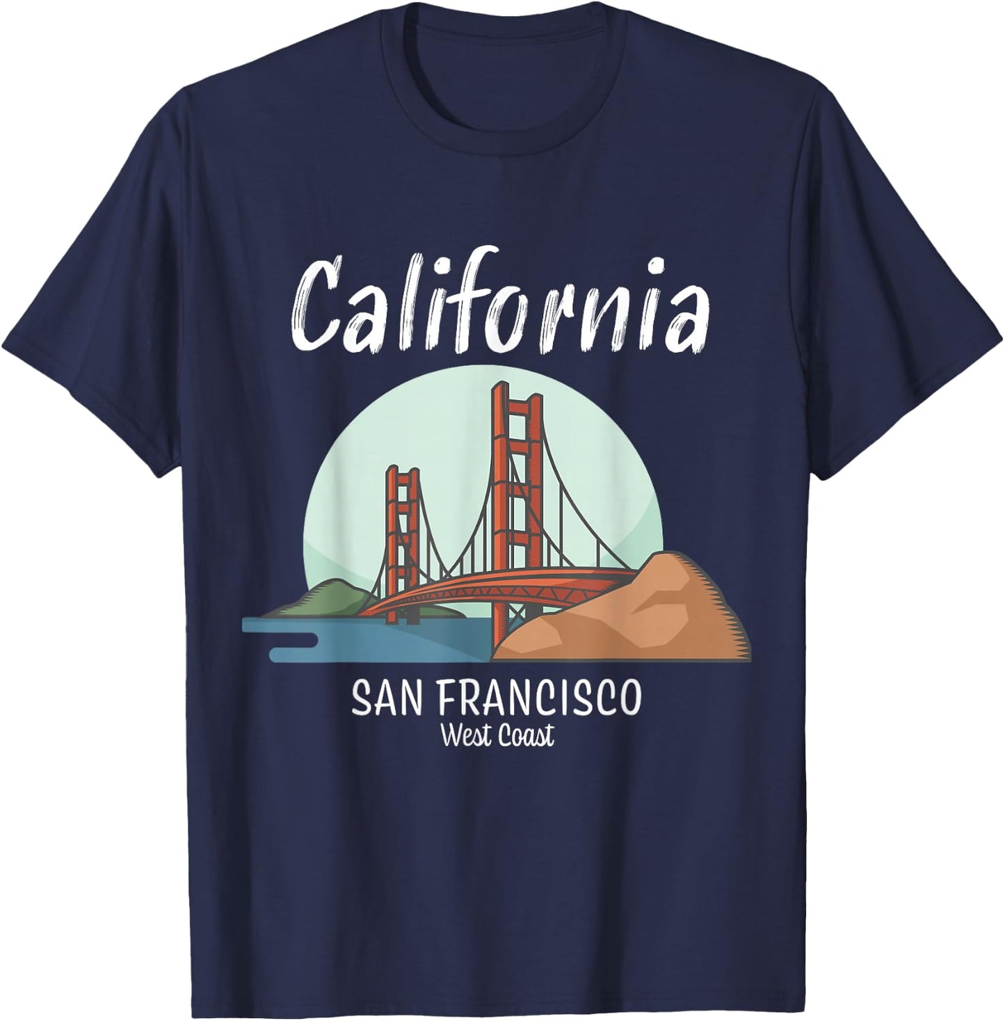 Golden Gate Bridge Gift Design | California | San Francisco T-Shirt - T-Shirt | Navy