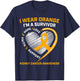 In March We Wear Orange Kidney Cancer Survivor Gifts Graphic T-Shirt - T-Shirt | Navy