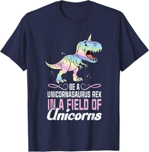 Cute Dinocorn Dinosaur Girls Unicorn T-Shirt - T-Shirt | Navy