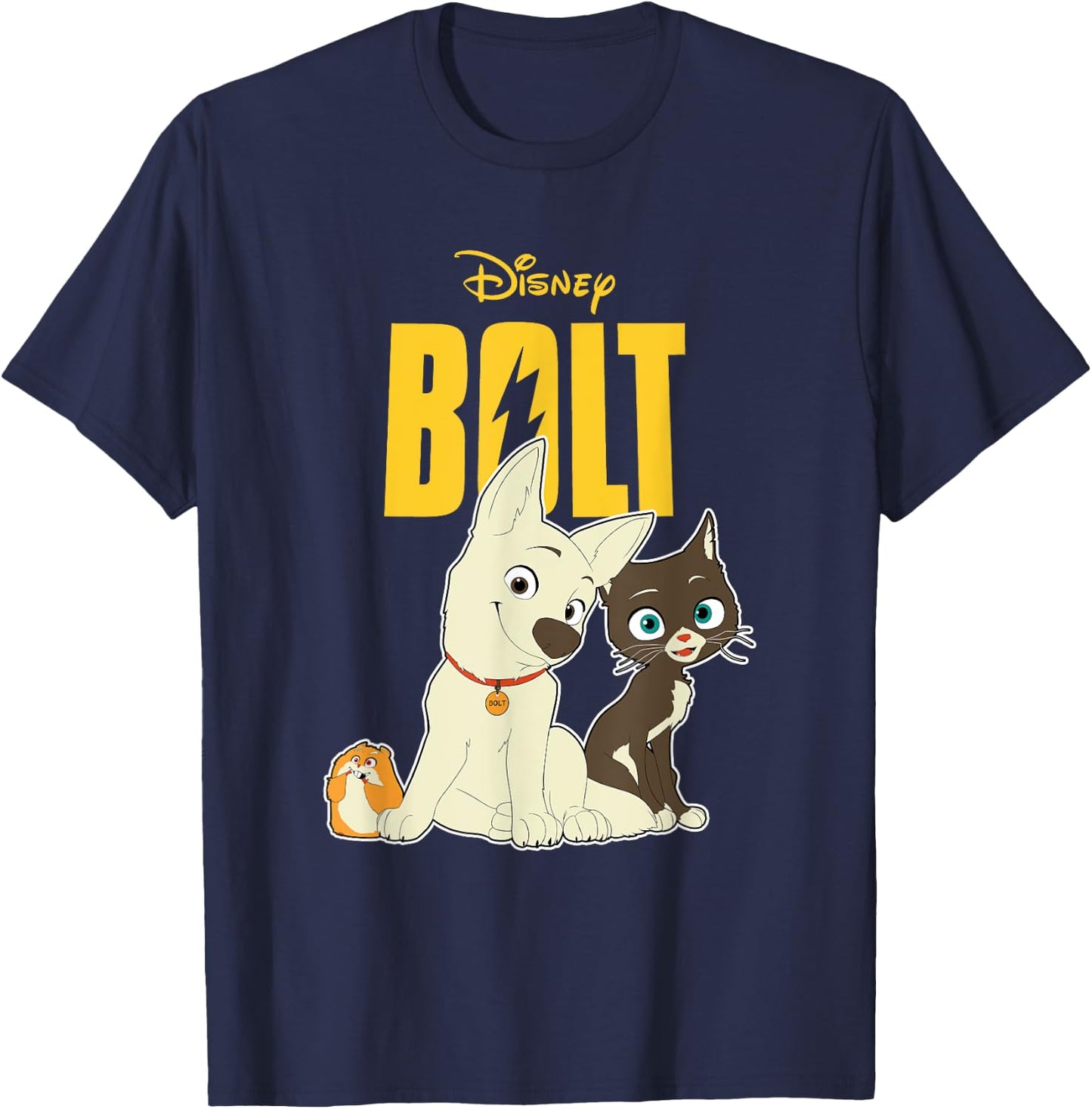 Disney Bolt Mittens & Rhino Best Friend Group Poster T-Shirt - T-Shirt | Navy