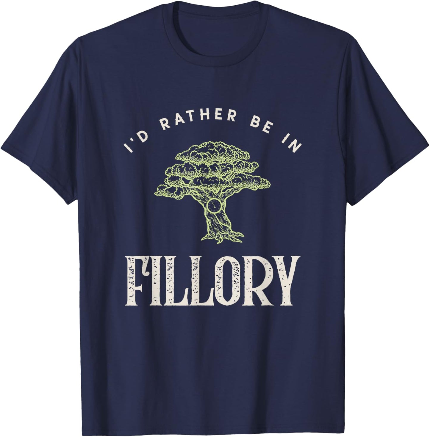 Magical Cat Women's I'd Rather Be In Fillory The Magicians Modern Graphic Print Black Short Sleeve T-Shirt - T-Shirt | Navy