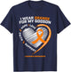 I Wear Orange For My Godson Leukemia Cancer Awareness Heart T-Shirt - T-Shirt | Navy