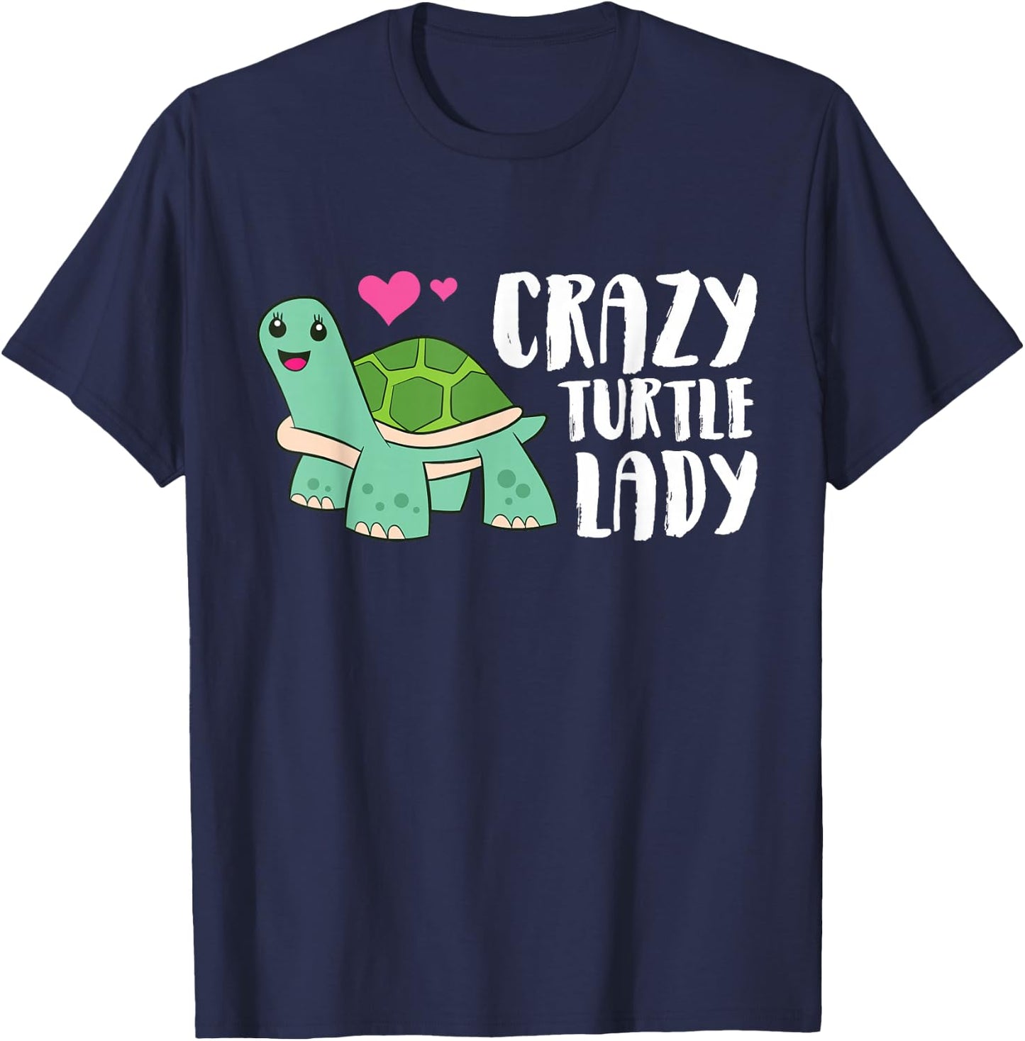Crazy Turtle Lady Women Turtle Girl T-Shirt - T-Shirt | Navy