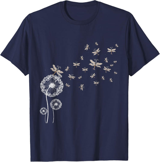 Dragonfly Dandelion T-Shirt - T-Shirt | Navy