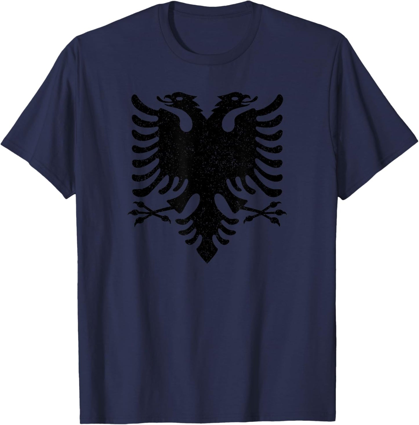 Albania Flag Albanian Double-headed Eagle T-Shirt - T-Shirt | Navy