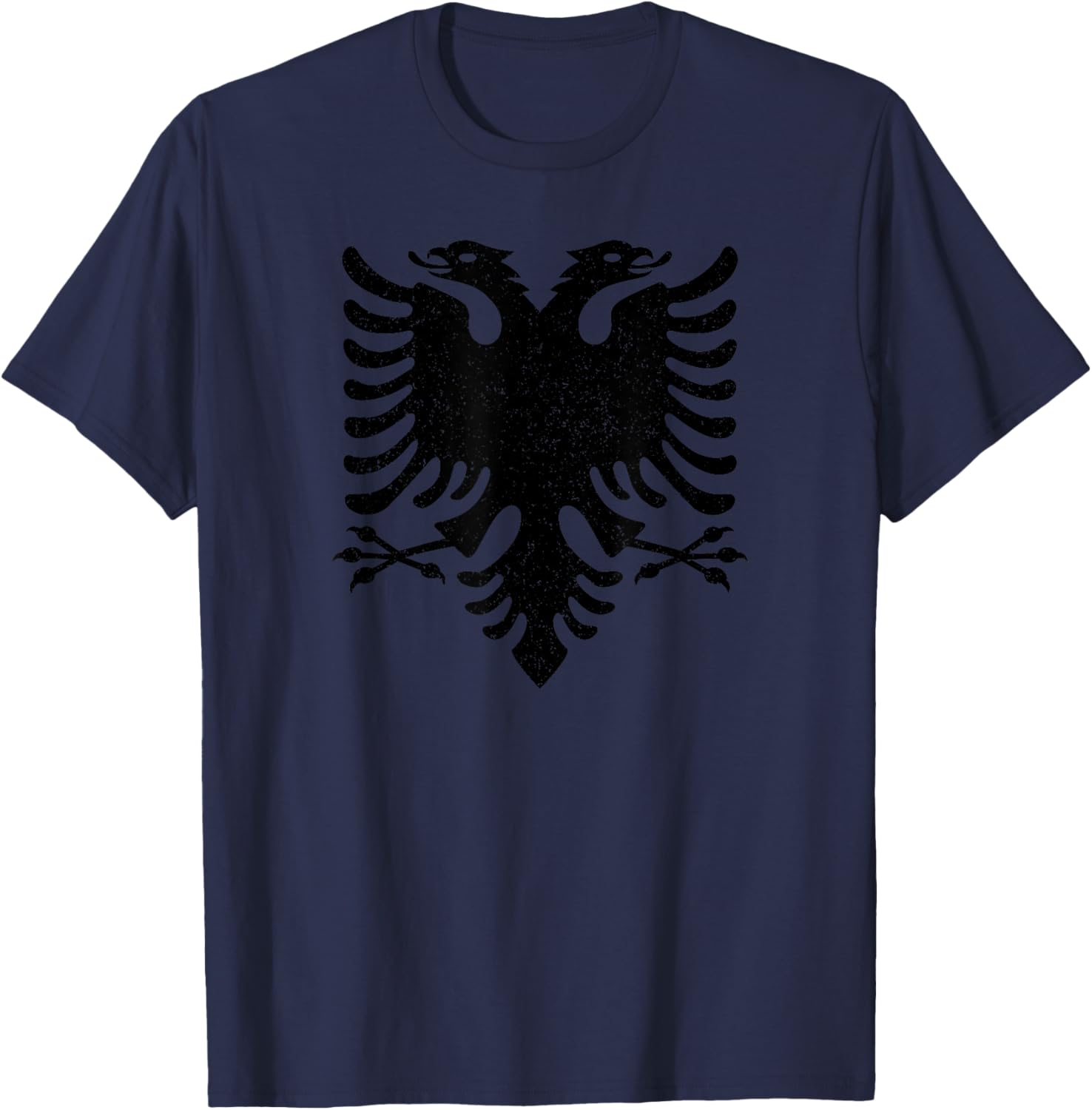 Albania Flag Albanian Double-headed Eagle T-Shirt - T-Shirt | Navy