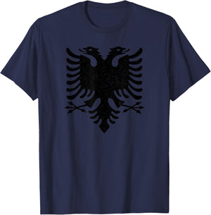 Albania Flag Albanian Double-headed Eagle T-Shirt - T-Shirt | Navy