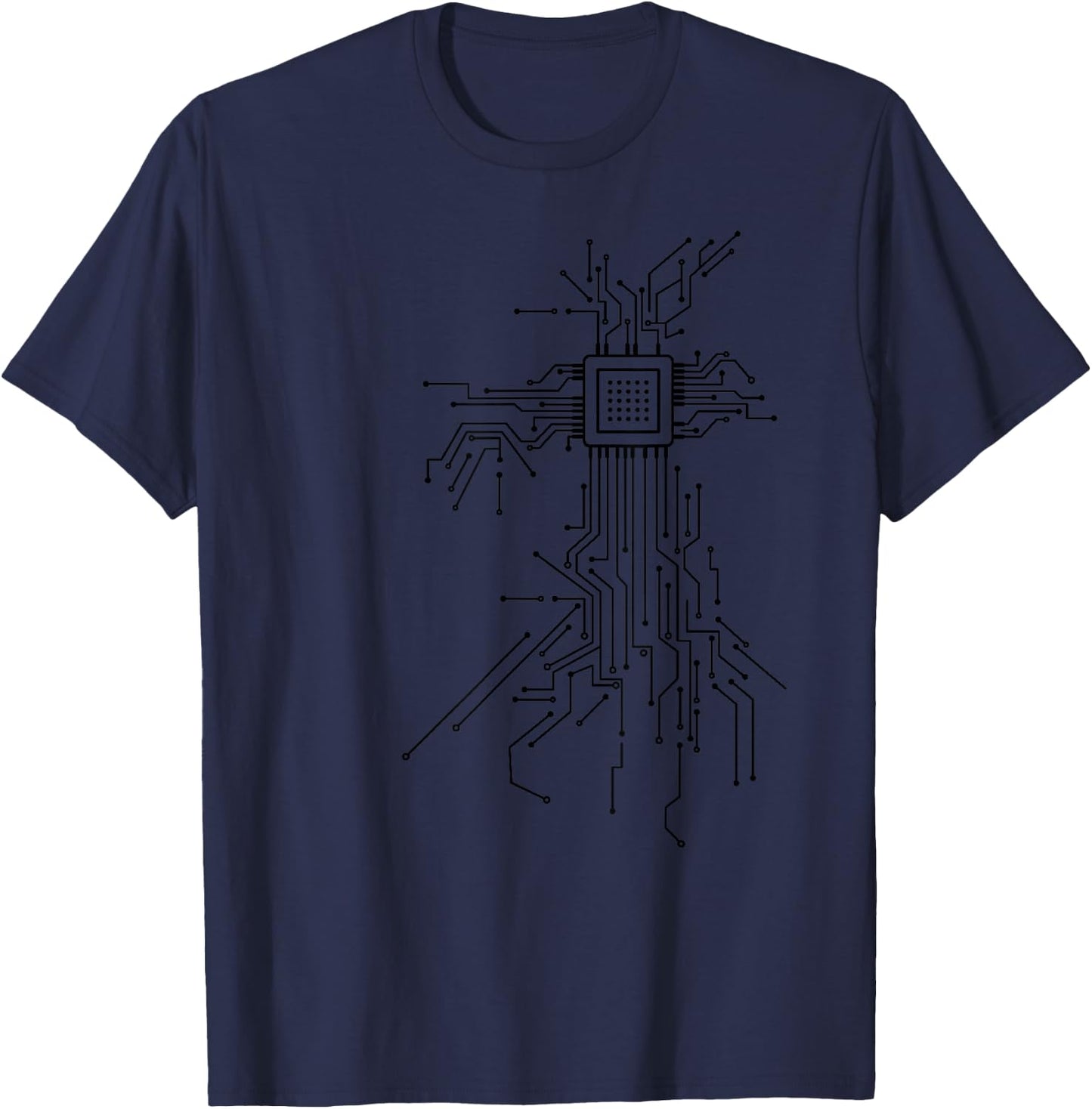 Computer Chip Programmer Coder Computer Science Nerd Gift T-Shirt - T-Shirt | Navy