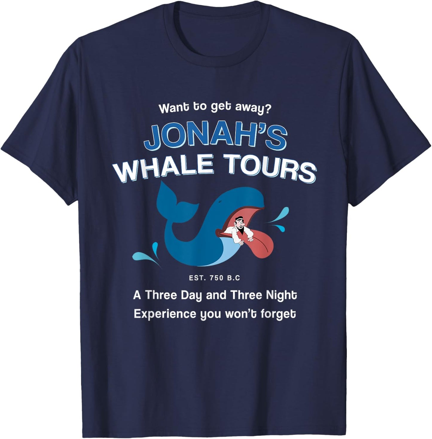 Funny Christian Gifts religious Bible verses Jonah's Whale T-Shirt - T-Shirt | Navy