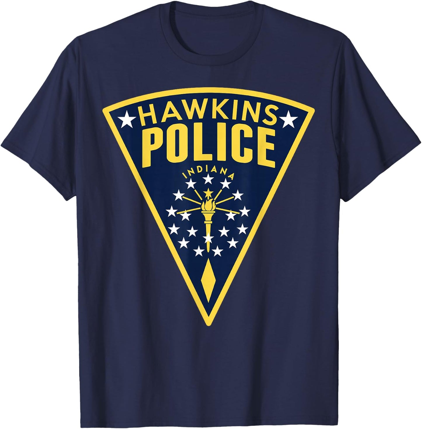 Netflix Stranger Things Hawkins Police Patch T-Shirt - T-Shirt | Navy