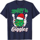 Funny Splits 'n Giggles Bowling Player Christmas Bowler T-Shirt - T-Shirt | Navy