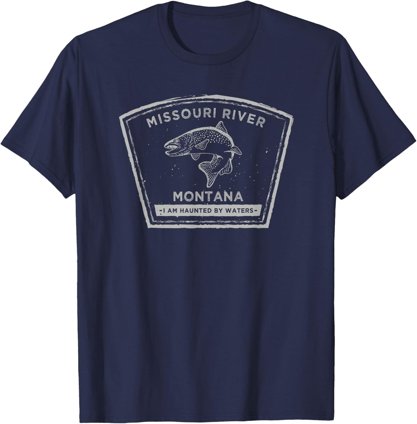 Missouri River Montana Fly Fishing T-Shirt - T-Shirt | Navy