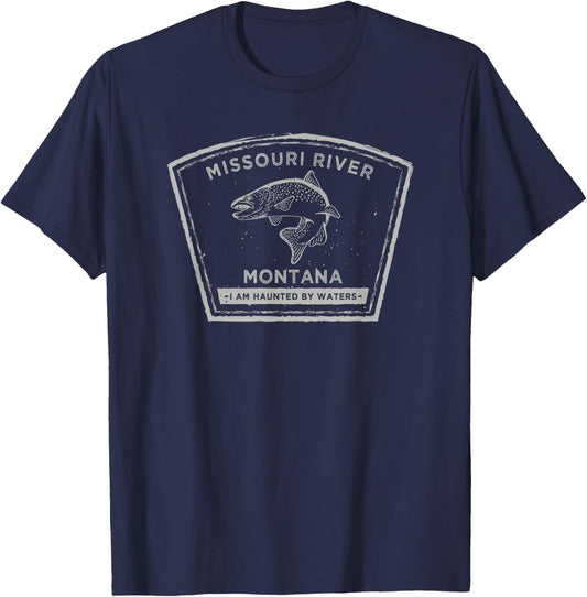 Missouri River Montana Fly Fishing T-Shirt - T-Shirt | Navy